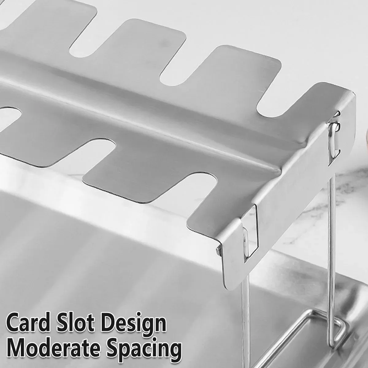 Stainless Steel Folding Chicken Rack Metal Grill Chicken Meat Holder Adjustable — image 4