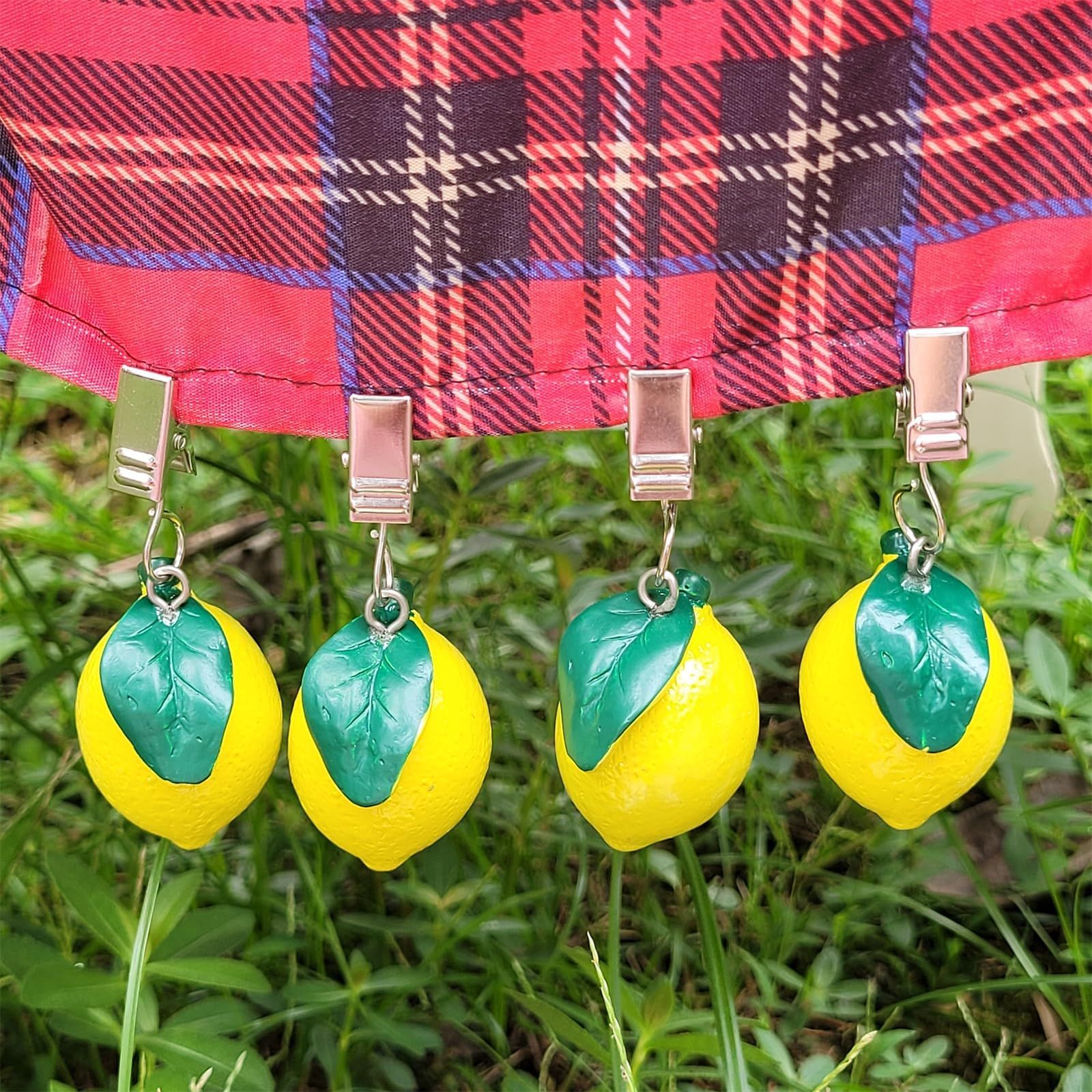 4pcs Outdoor and Indoor Tablecloth Clips Home Set 4 Lemon Tablecloth Clips Lemon Craft Tablecloth Clips Fruit Tablecloth Clips Fixed — image 5