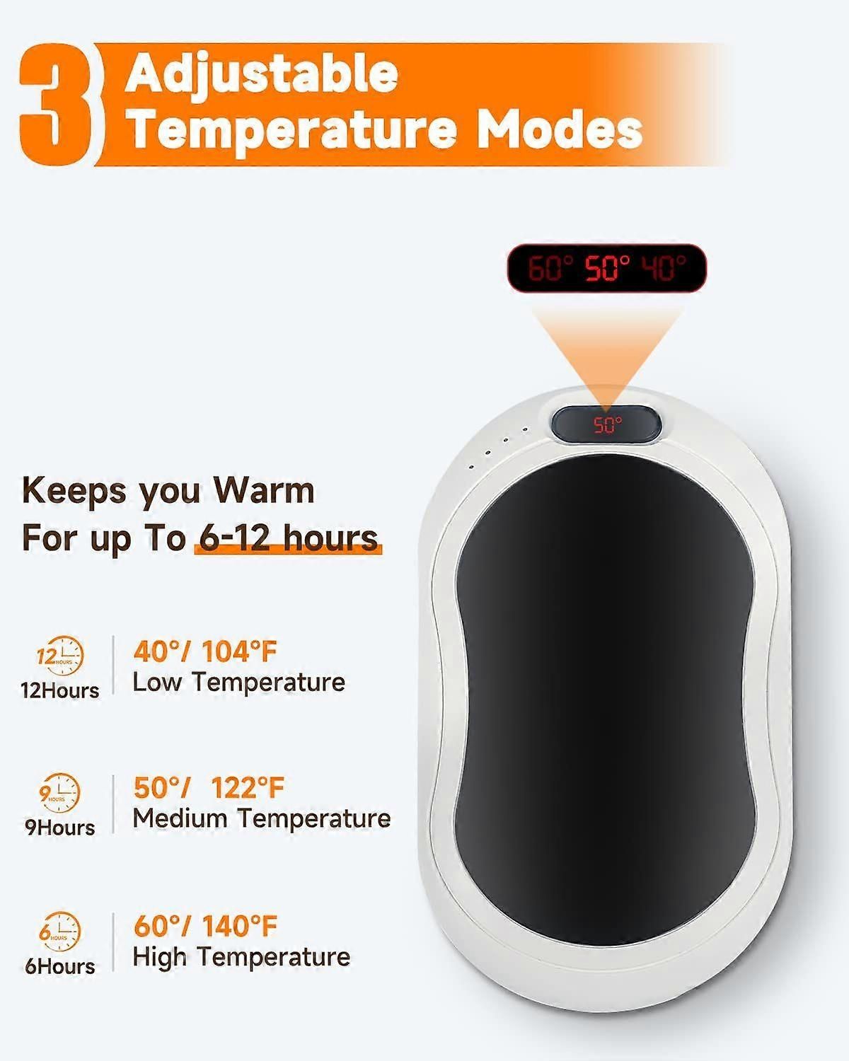 10000mAh Rechargeable Hand Warmer & Power Bank - 2-Sided Heating, Portable USB โ image 2
