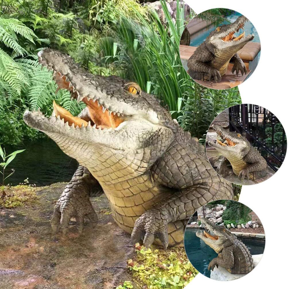 Ocean Decoration Pond Floating Crocodile Head Crocodile Garden Sculpture Fake Crocodile Head Floating Simulation Realistic — image 5