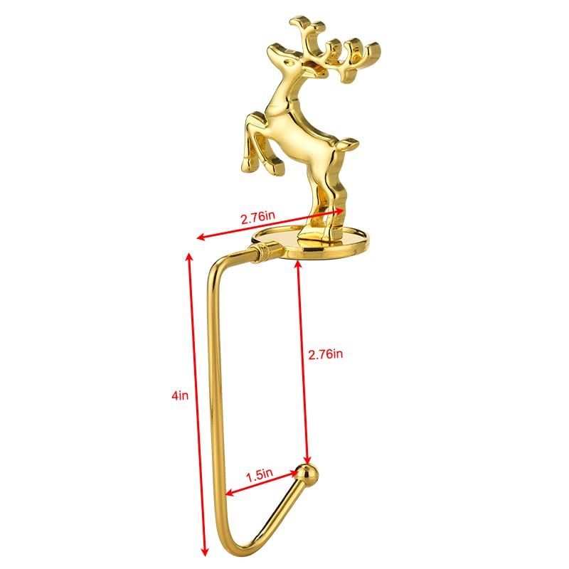 Pack of 4, Christmas Stocking Holder Stocking Hanger Fireplace Hook Hanger for Christmas Decoration (Style 4pcs Gold) — image 2