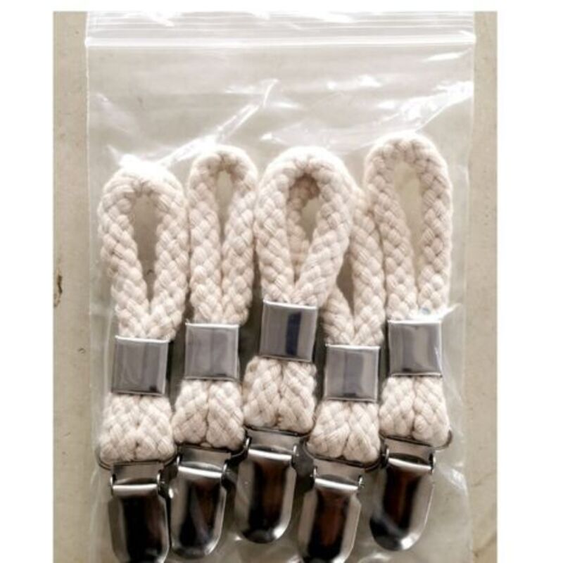 Metal Towel Clamps 5-Pack Kitchen Bathroom Towel Hooks with Braided Cotton Holder for Dishcloths โ image 4