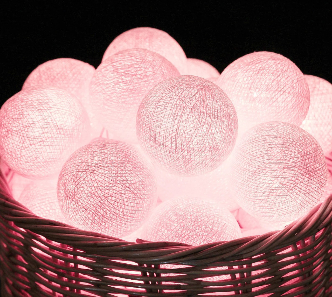 20 Ball Pastel Pink 3m String Light Battery Box 5cm Cotton Ball Christmas Birthday Bbay Girl Special Occasion Decoration โ image 4