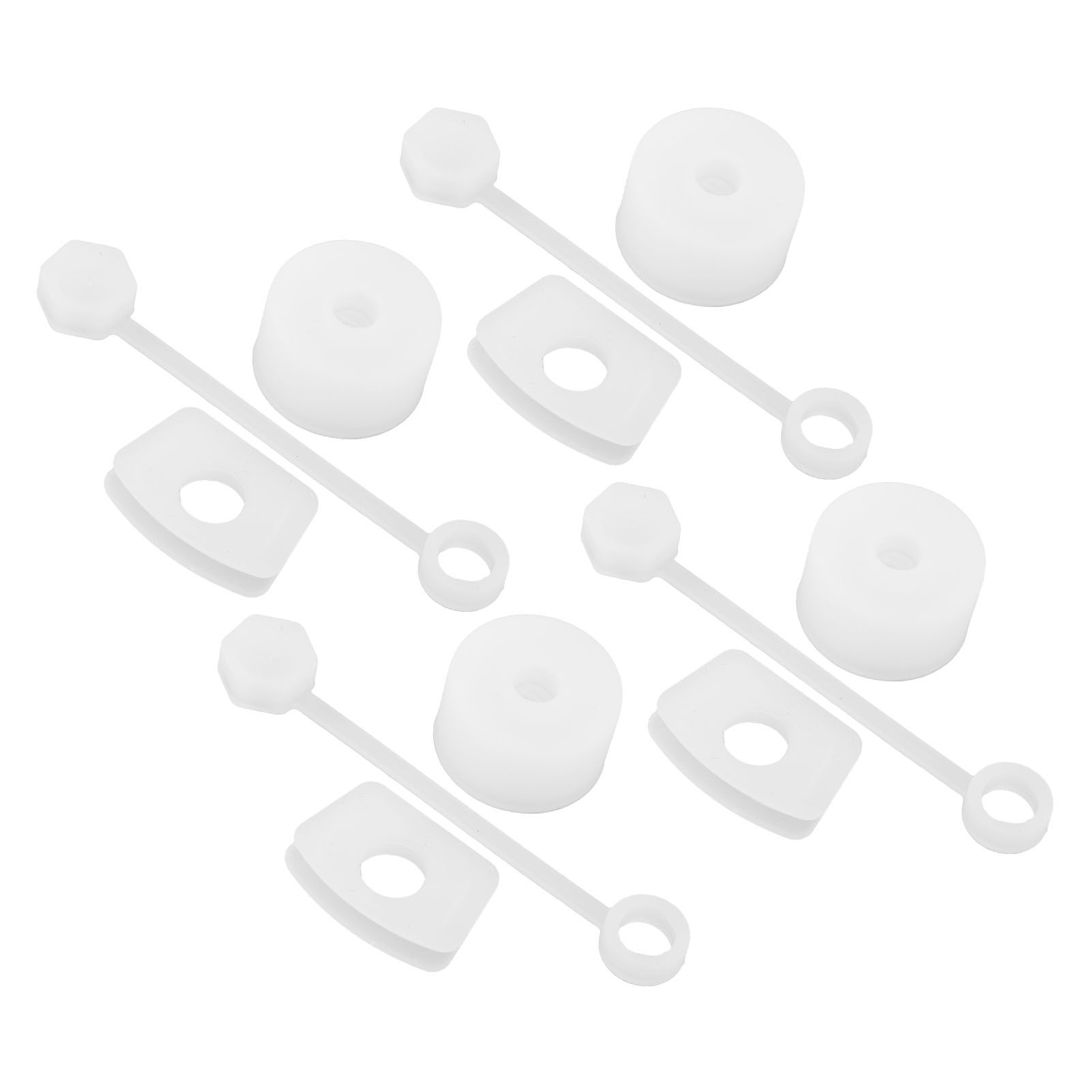 4 Set Silicone Spill Proof Stopper Set Tumbler Accessories Including Straw Cover Cap Square Leak Stopper Round Lid Stopper Plug Transparent White โ image 3