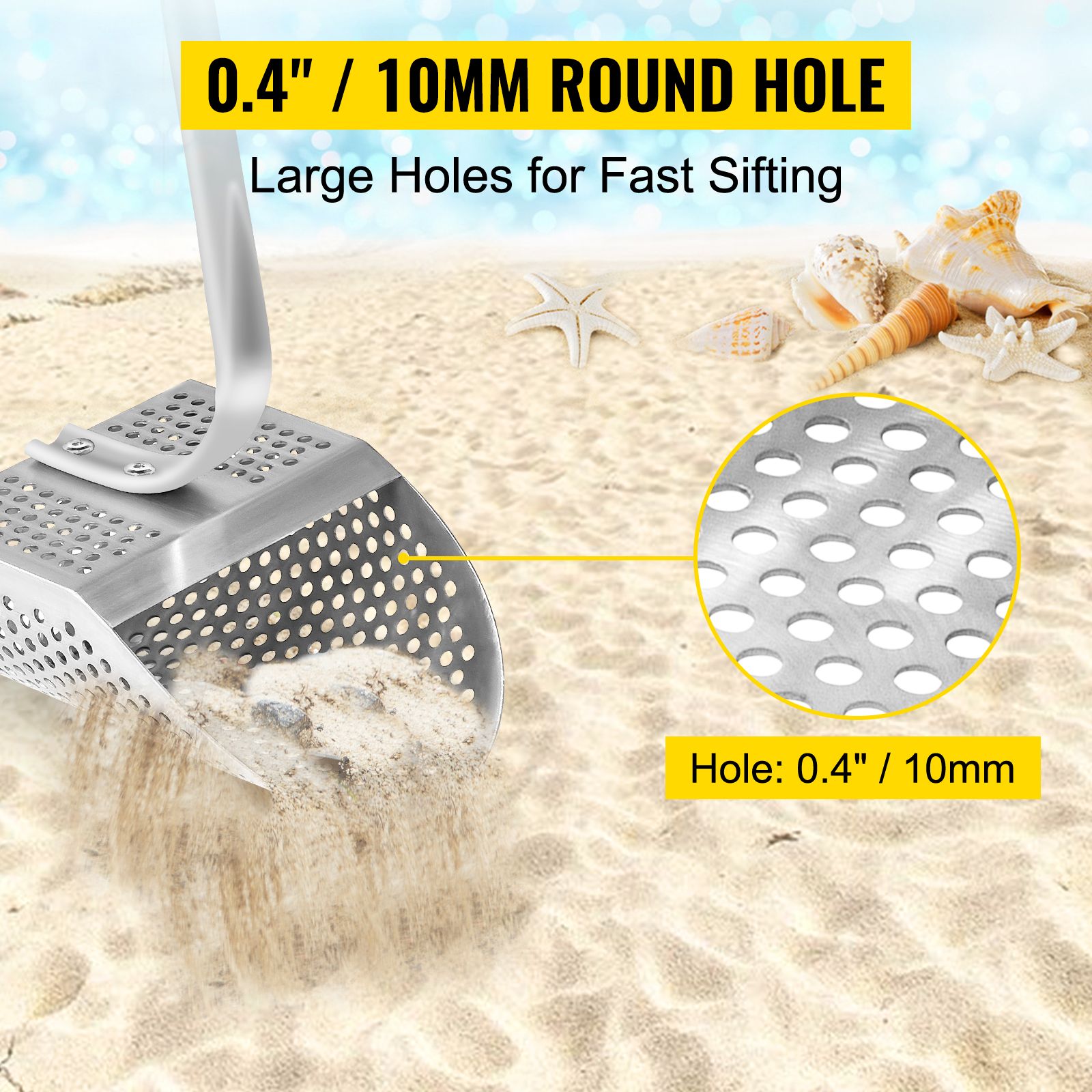 Metal Detector Sand Scoop Metal Detecting Hunting Scoop w/ Steel Handle โ image 2