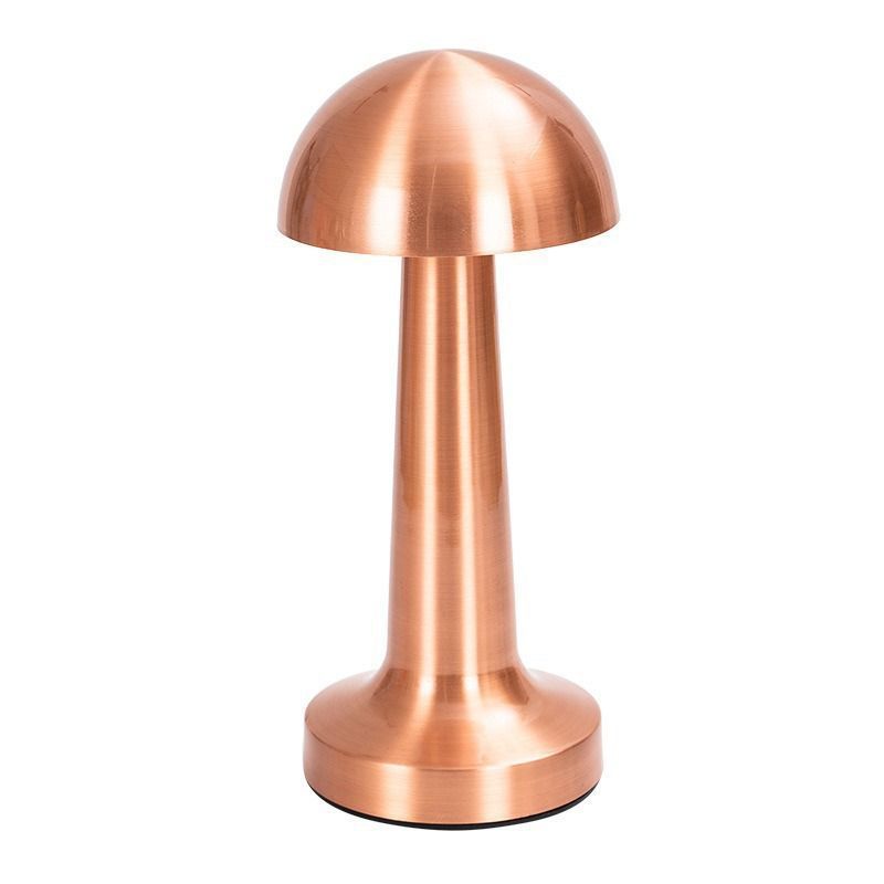 3-Color Dimmable LED Tap Light Red Bronze Dumbbell B Style, USB Rechargeable Industrial Style, Bar Counter Ambient Night Lamp