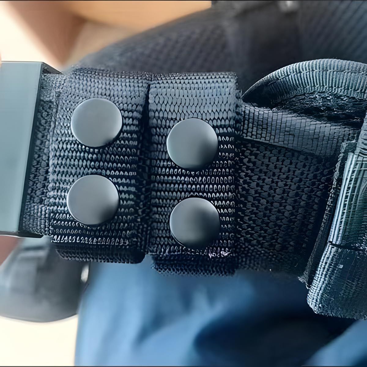 10 PCS Black Nylon Belt Keepers, Double Snaps Security Tactical Belt Keepers for 2"-2¼" Wide Duty Belt, Police Duty Belt Law Enforcement Accessories — image 3