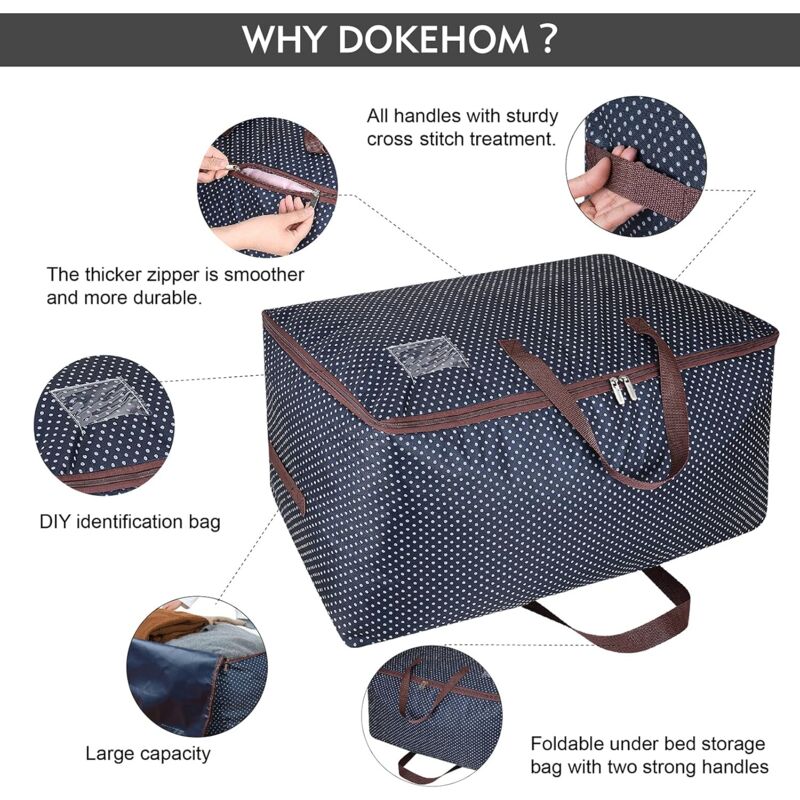 100L Garment Bags, Thick Oversized Organizer Storage Bag, Travel Bag (Blue) — image 3