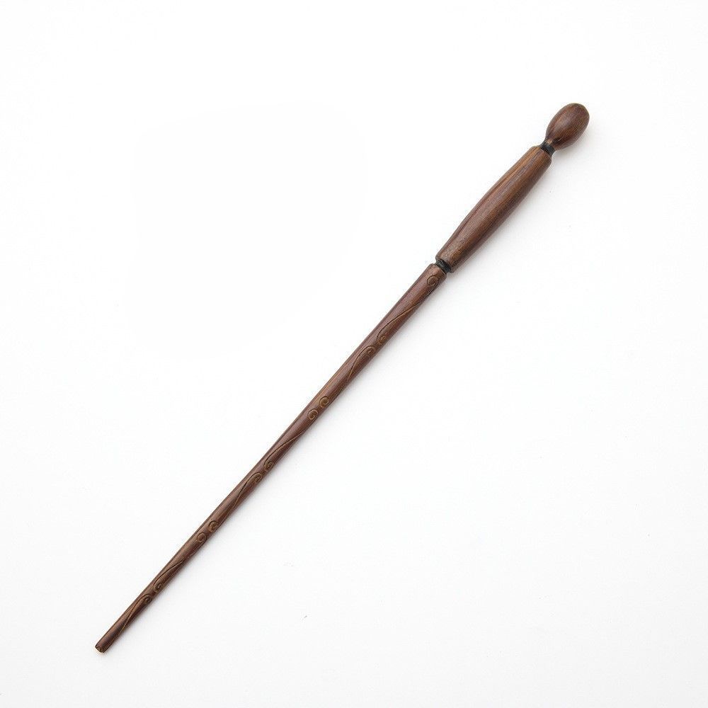 Simple Slim Cosplay Wand, Smooth Resin Finish, Festival Party Decor, Style 32, Blue Gold Stamping Ribbon Gift Box