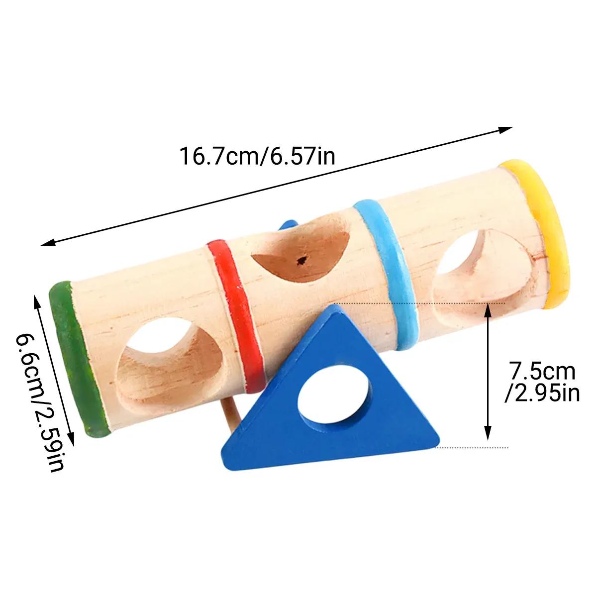 Hamster Wooden Toy Set Pet Seesaw Bucket Chew Toy Cage Accessories for Small Pet โ image 3
