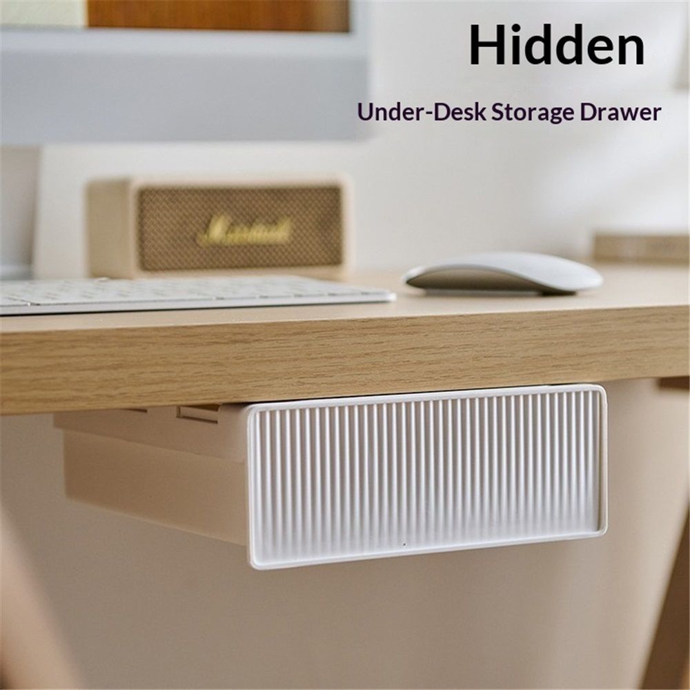 Under Desk Drawer - Large Under Table Hidden Drawer Desk Accessories & Workspace Organizers Desktop Storage Pencil Slide Out Organizer โ image 2