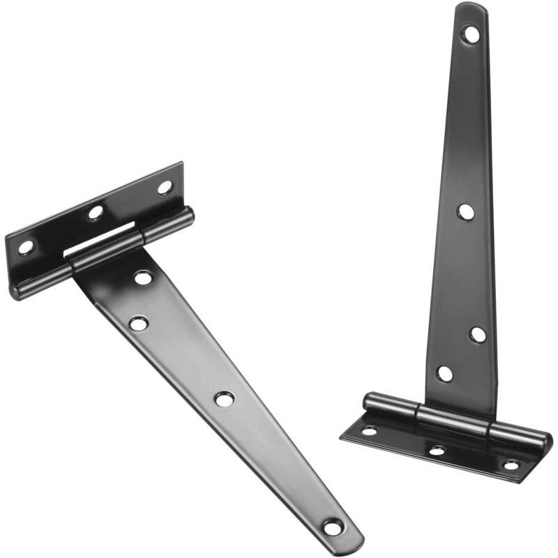 4 Pack Hinges, Black Barn Door Hinges, Stainless Steel Flat Hinge For Gates, Closet - 6 Inch — image 3
