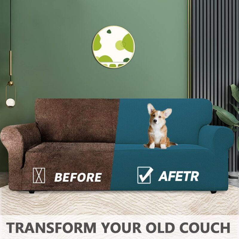 Stretch 2 Seater Sofa Cover with Armrests Dark Green Pet Furniture Protector, 145 to 178cm Width — image 2