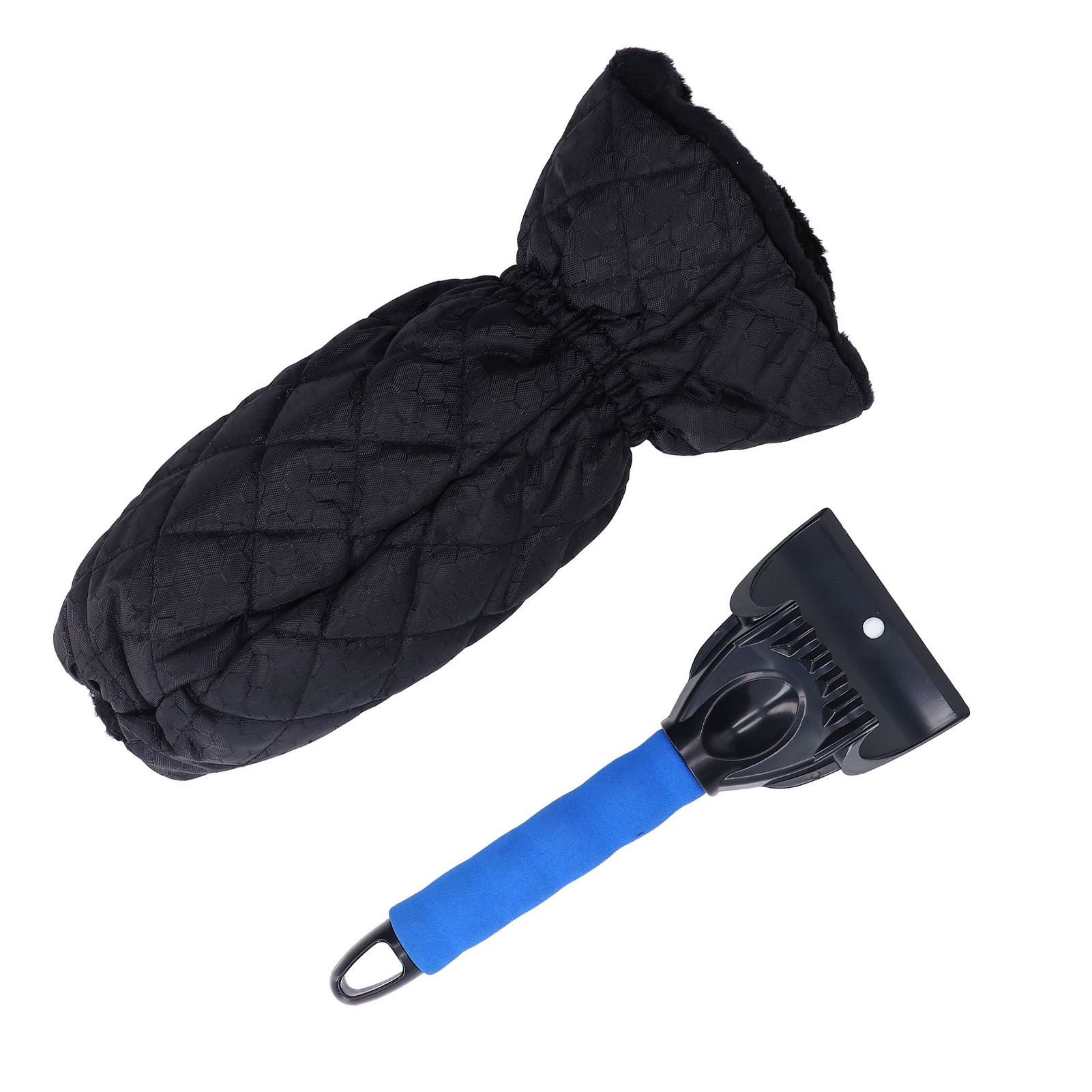 Waterproof Ice Scraper Mitt 2 in 1 Design Elastic Band Design Easy to Hold Convenient Cold Proof Car Snow Scraper GloveBlue โ image 3