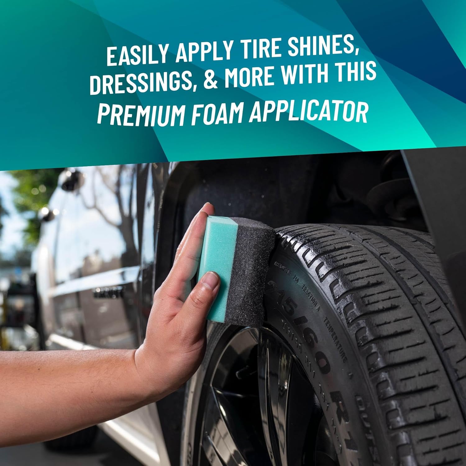 Tire Shine Applicator Pads - Foam Pads for Applying Tire Dressings, Protectants, Wax, Polish and Car Detailer Products for Trucks and SUVs, (Pack of 4) — image 2