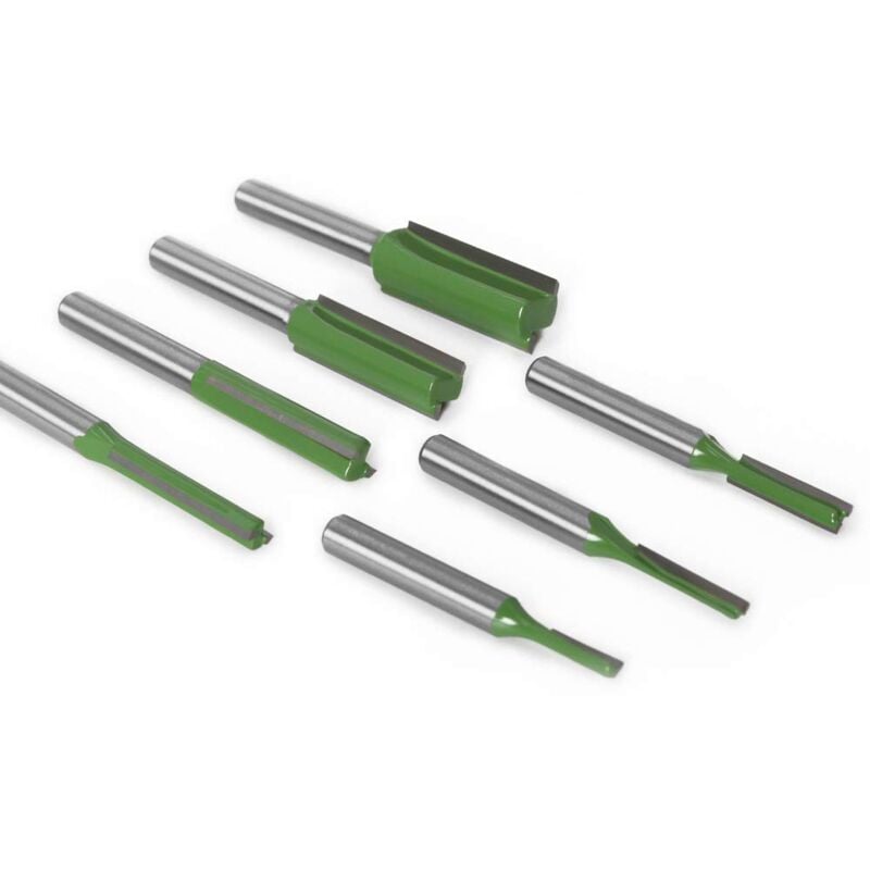 6mm Straight Router Bit Set, 7 Pieces Woodworking Carbide Straight Groove Router Bits for Wood, Compatible with Bosch, Makita — image 4