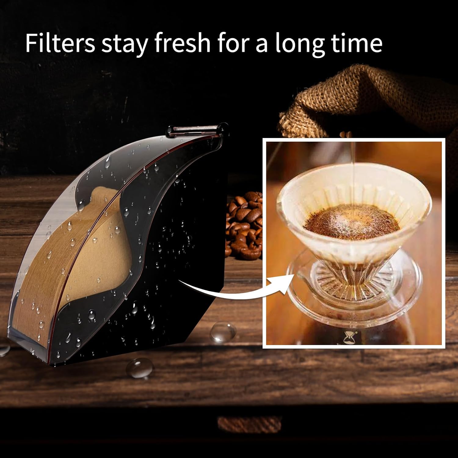 Coffee Filter Holder for Organizer and Coffee Station Accessories (Black) — image 3