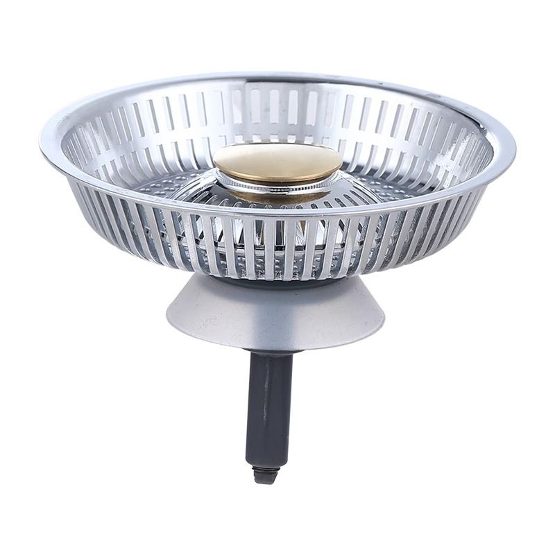 304 Stainless Steel Pop Up Sink Drain Strainer with Drain Filter, Anti-Clog Stainless Steel Metal Pop Up Sink Stopper
