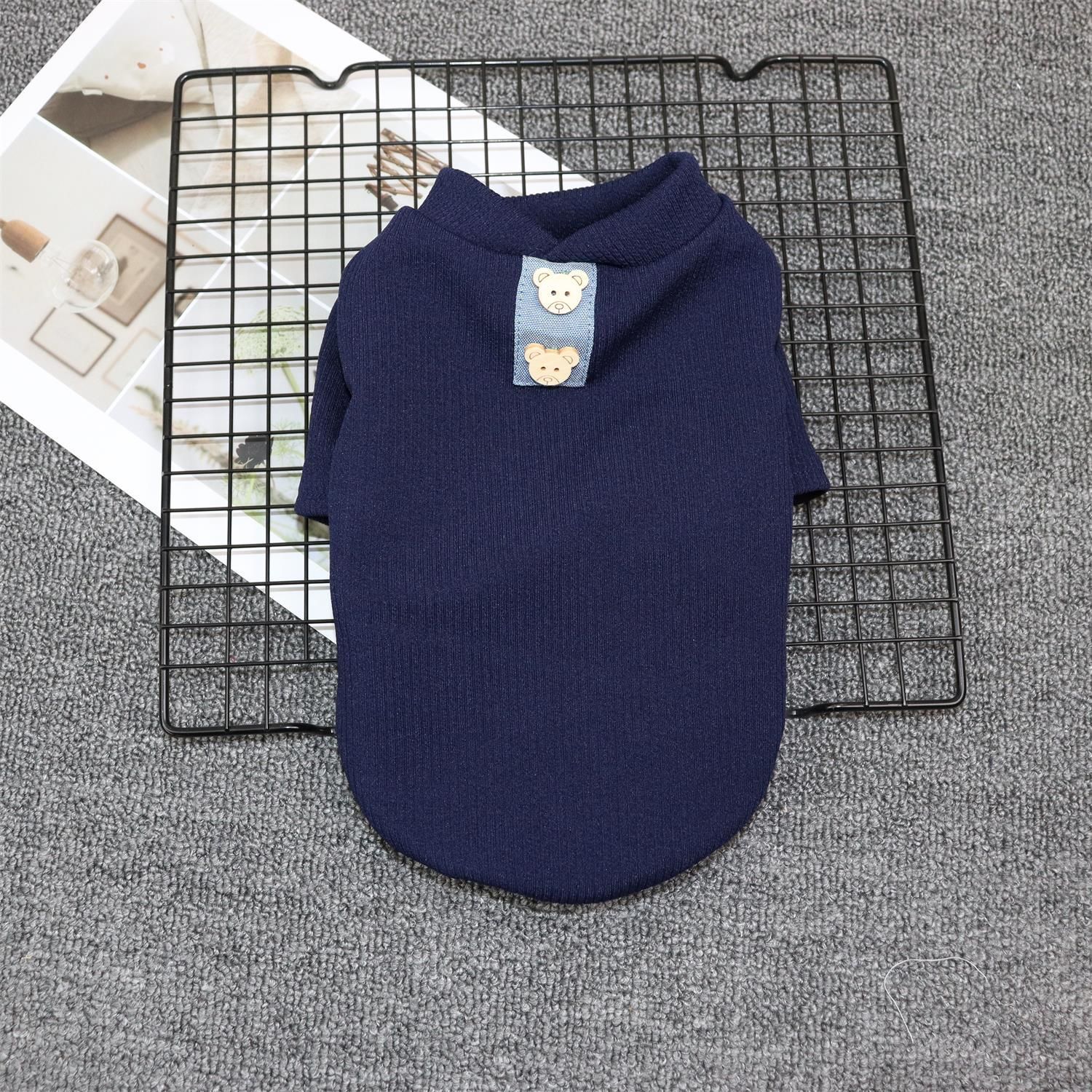 Pet Cat Dog Clothes Odd Pet Elastic Vest Flying Bear Dreams-Navy Blue S