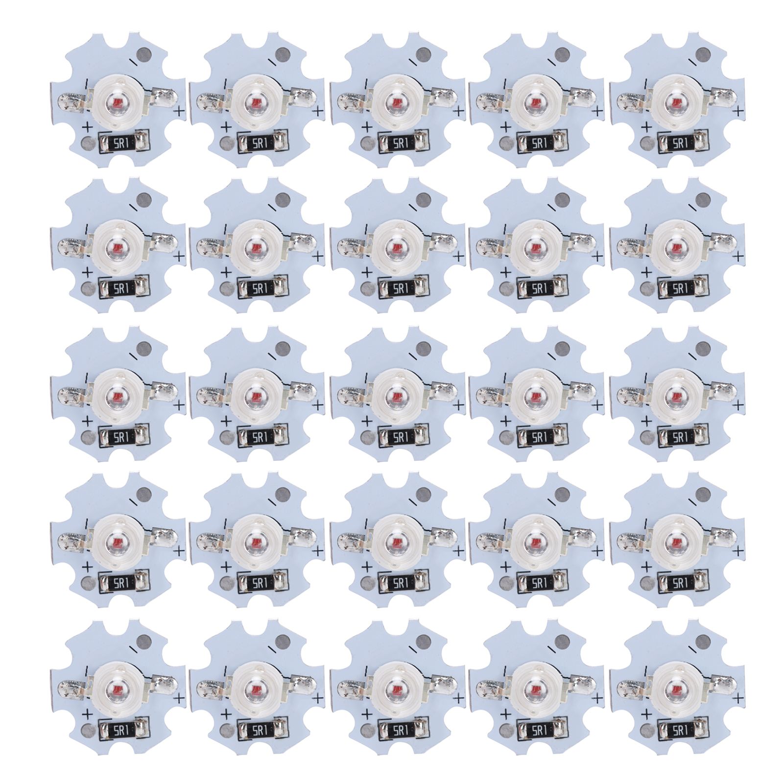 25Pcs 5V LED Chips 200LM 3W High Power LED Lamp Beads for DIY Lighting FixturesRed Light 620‑625NM