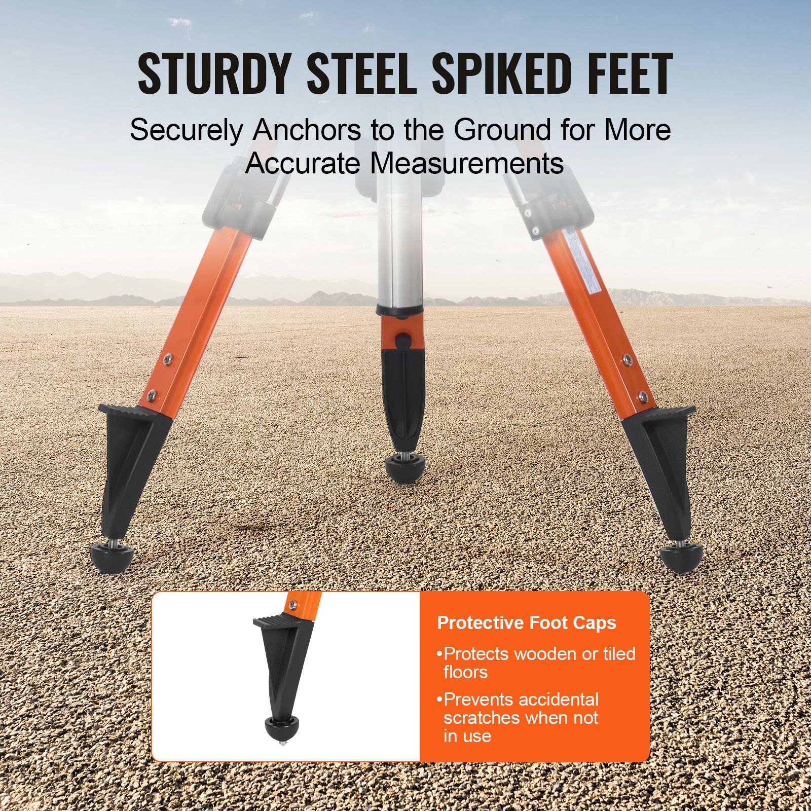 Laser Level Tripod Stand 5/8"-11 Thread 27.16-67.71 in Height Adjustment — image 4