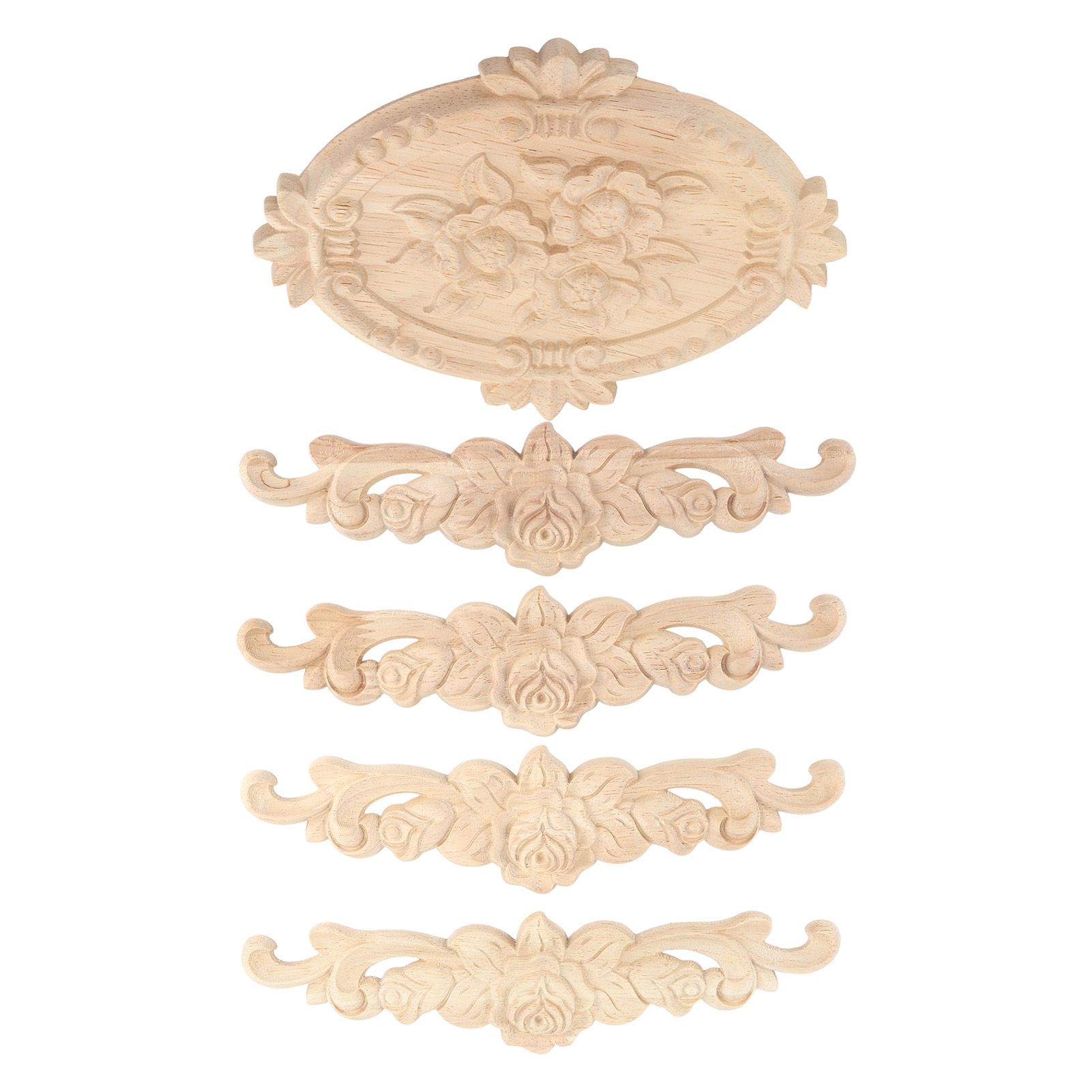 Wood Appliques European Style Exquisite Appearance Decorative Wood Carved Corner Onlay for Cabinet Door Decoration — image 2
