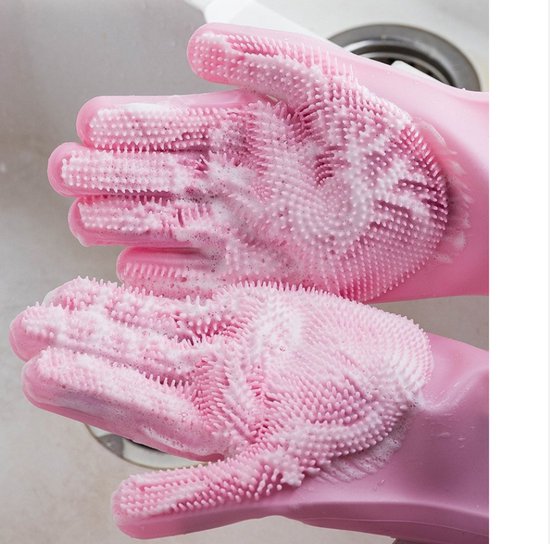 Dishwashing gloves - silicone gloves - dishwashing - kitchen gloves - rubber dishwashing gloves - frost-resistant gloves - pink โ image 5