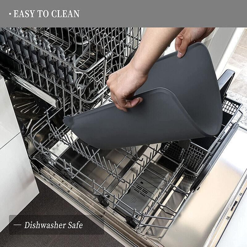 Silicone Pet Feeding Mat Dog Cat Food Bowl Placemat Waterproof Non-Slip Easy Clean - Black — image 4
