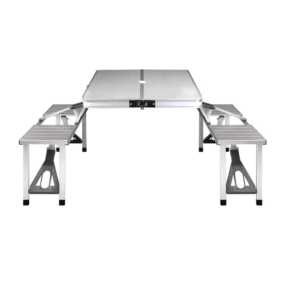 Weisshorn Folding Camping Table Outdoor Picnic BBQ With 2 Bench Chairs Set โ image 3