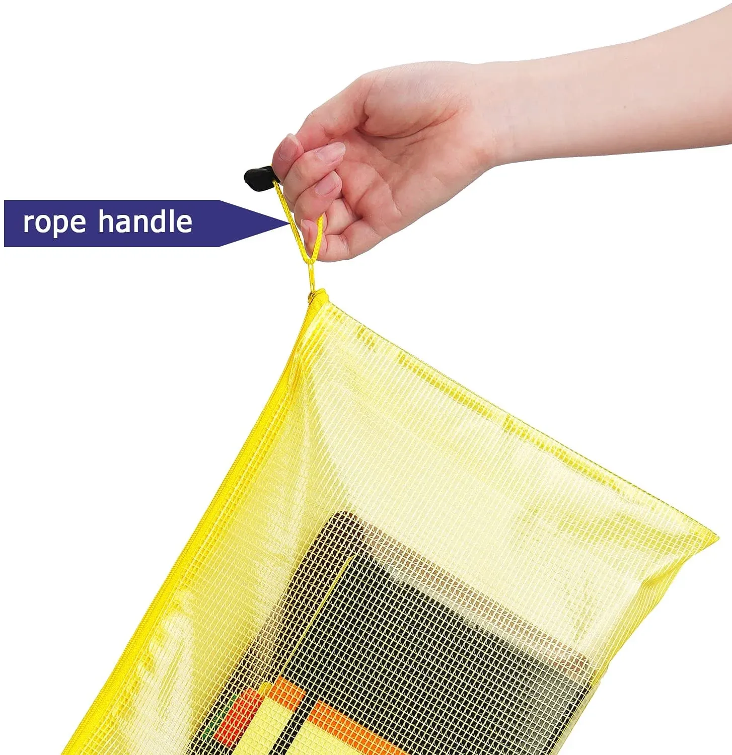 6 Pack Mesh Zipper Pouch Bags Waterproof Zip File Folders for Office Organization and Travel Storage Colorful, Waterproof Design โ image 6