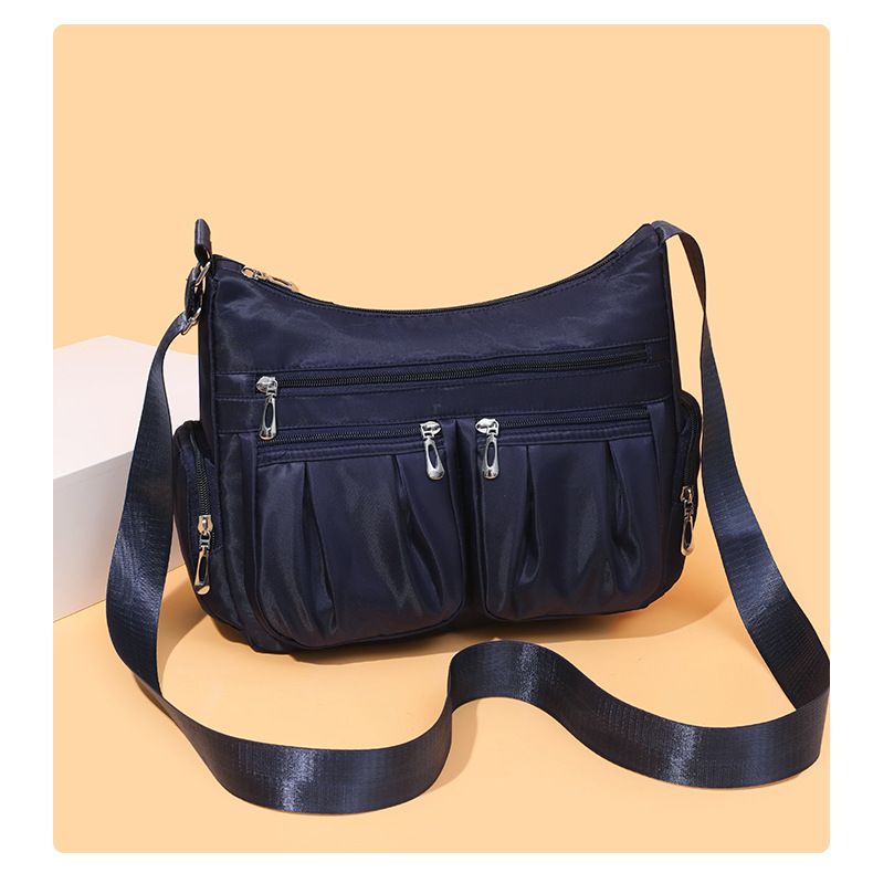 Large Capacity Crossbody Shoulder Bag - Lightweight Multi-Layer Tote for Women - Travel Backpack Casual Hobo Bag for Daily Commute - Dark Blue — image 2