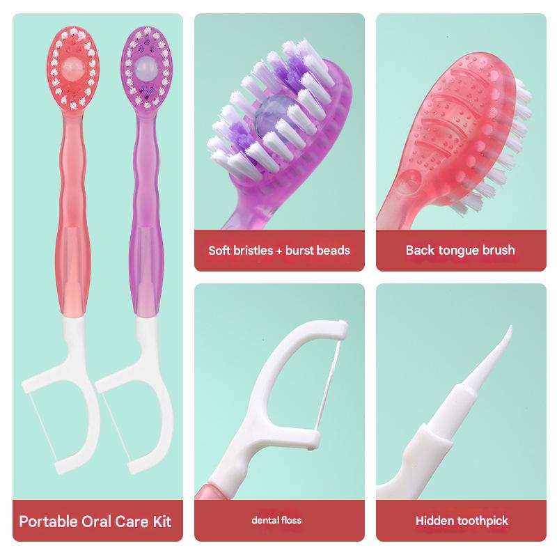4-in-1 Disposable Travel Toothbrush with Flavor Burst Bead(Mint flavor) โ image 3