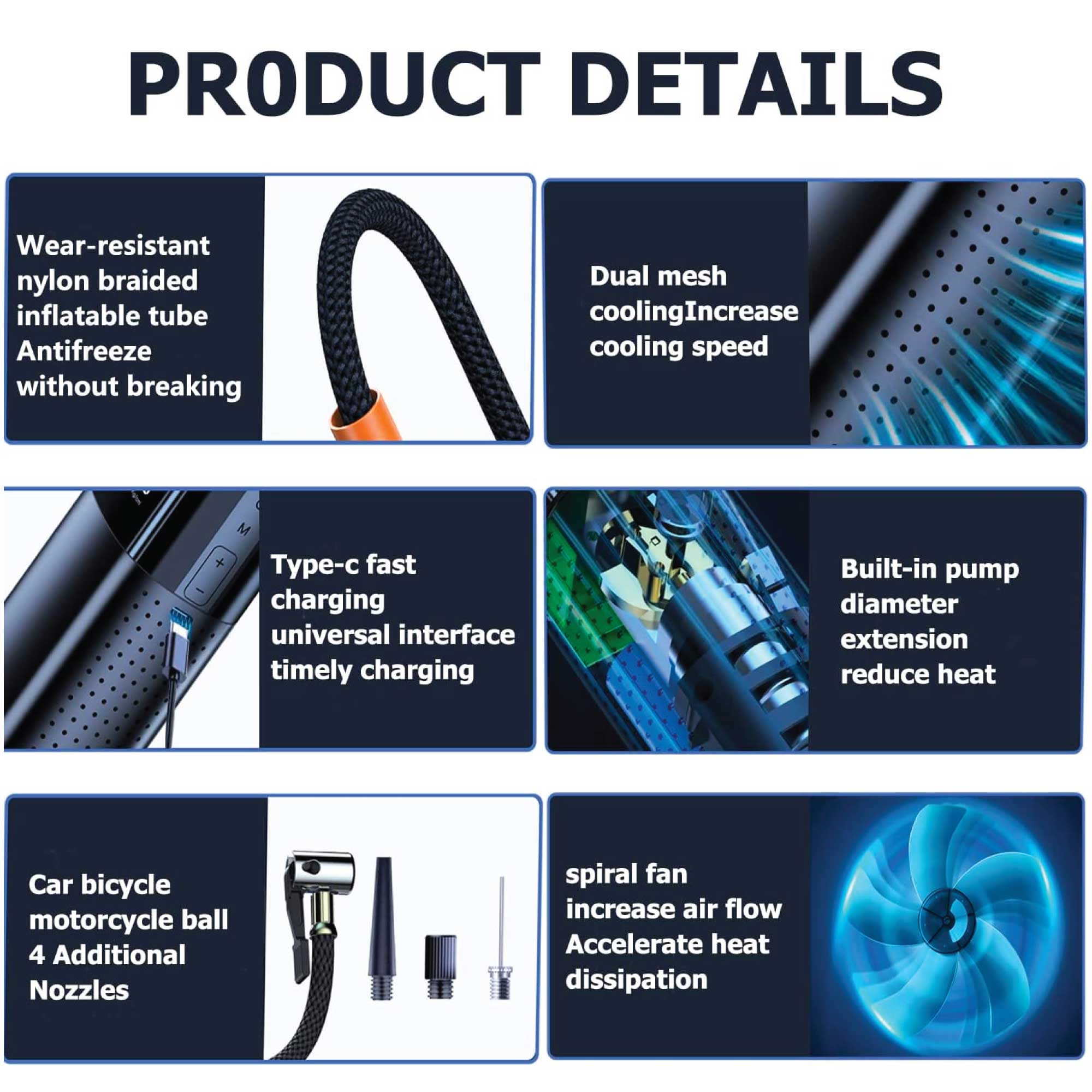 Portable Tyre Inflator - Rechargeable Car Bike Tire Air Pump Compressor — image 3