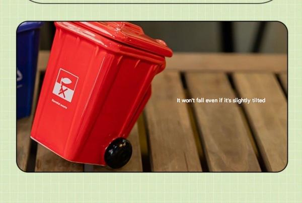 Green Creative Trash Can Ceramic Mug with Shovel Spoon - 400ml Funny Garbage Bin Coffee Cup with Lid - Novelty Gag Gift for Birthday Christmas - Quirky Kitchen โ image 6
