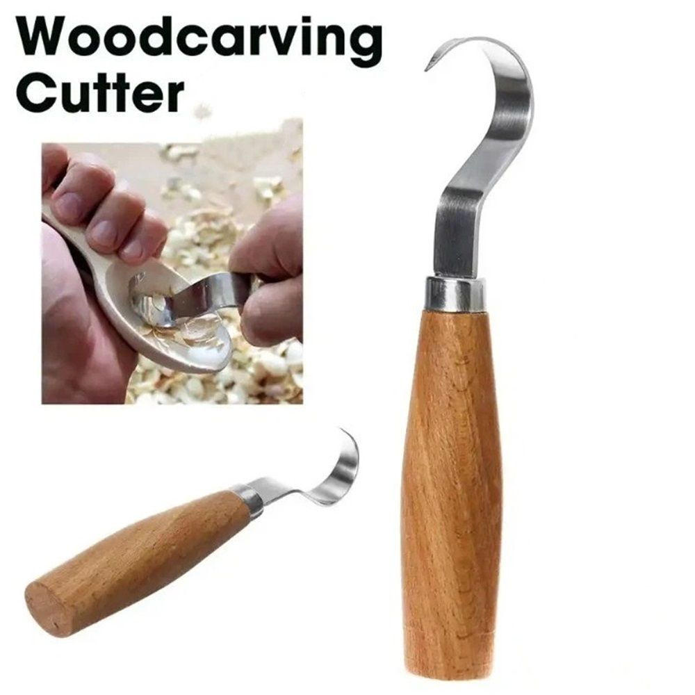 2 pack Wood Hook Knife Carving Tool for Carving Spoons Bowls Cups Crooked for Professional Spoon Carvers and Beginners — image 3