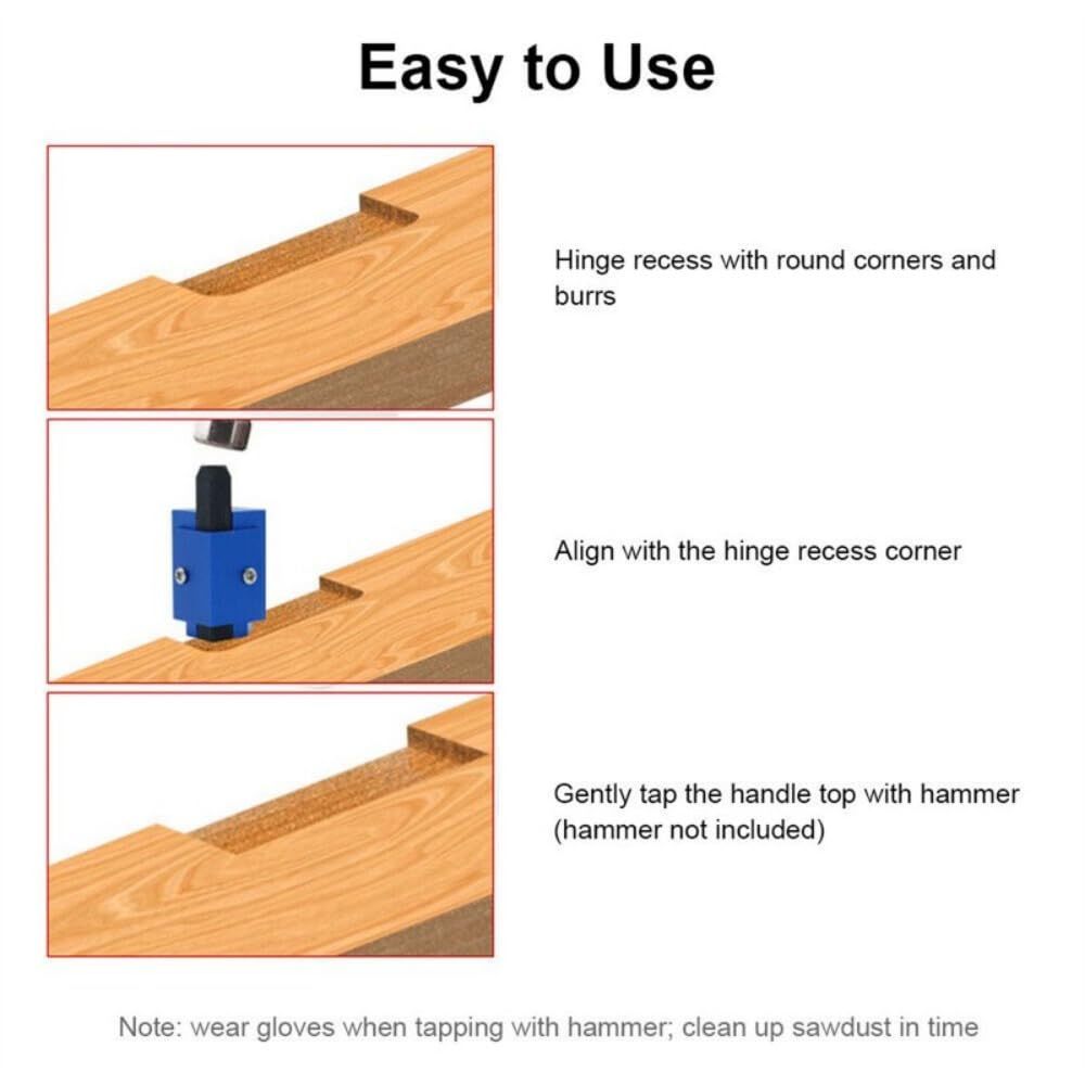 2 pack Corner Chisel Woodworking Mortise Tool, Door Hinge Recess Squaring Corner Chisel, Easily Square Up Rounded Corners, Precise Cut Door Strike Plate Tool โ image 4