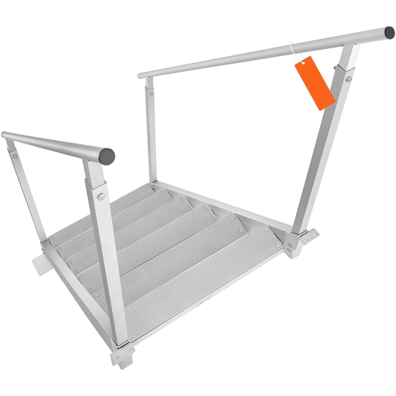 Dock Ladder, 1.09 m-1.29 m Adjustable Height, 227 kg Load Capacity, Aluminum Alloy 6 Steps Pontoon Boat Ladder with Dual Handrails & Nonslip Mat, Ideal for