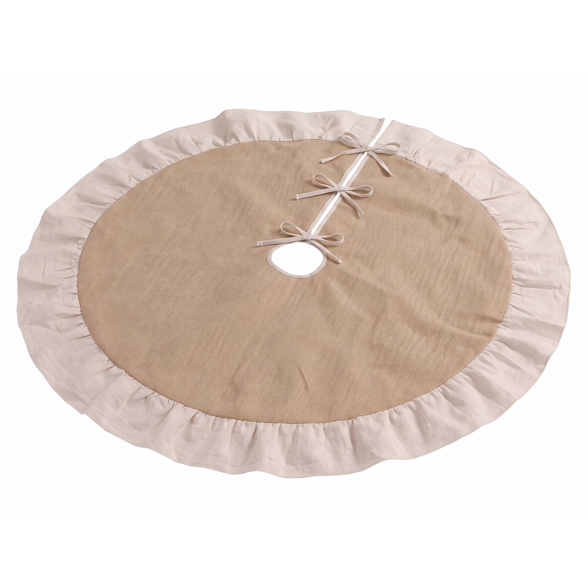 Jingle Jollys 120cm Christmas Tree Skirt Linen Christmas Tree Mat Decor โ image 3