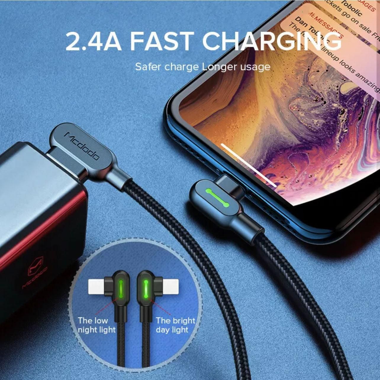 Mcdodo Fast Usb Cable Heavy Duty Charging Syn Charger Type-C 90 Degree Angle - 3m — image 3