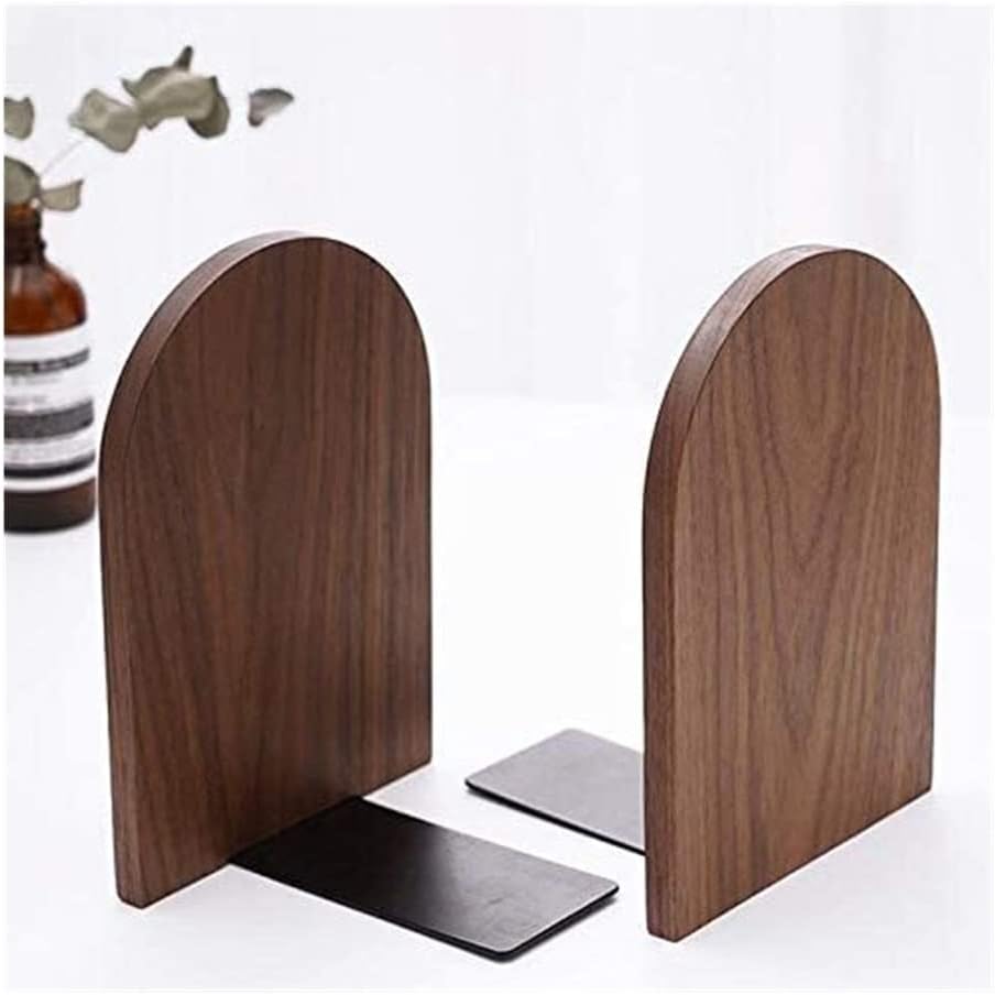 Bookends - Non-slip bookends - Heavy duty wooden bookends - Removable - 2-pack — image 4