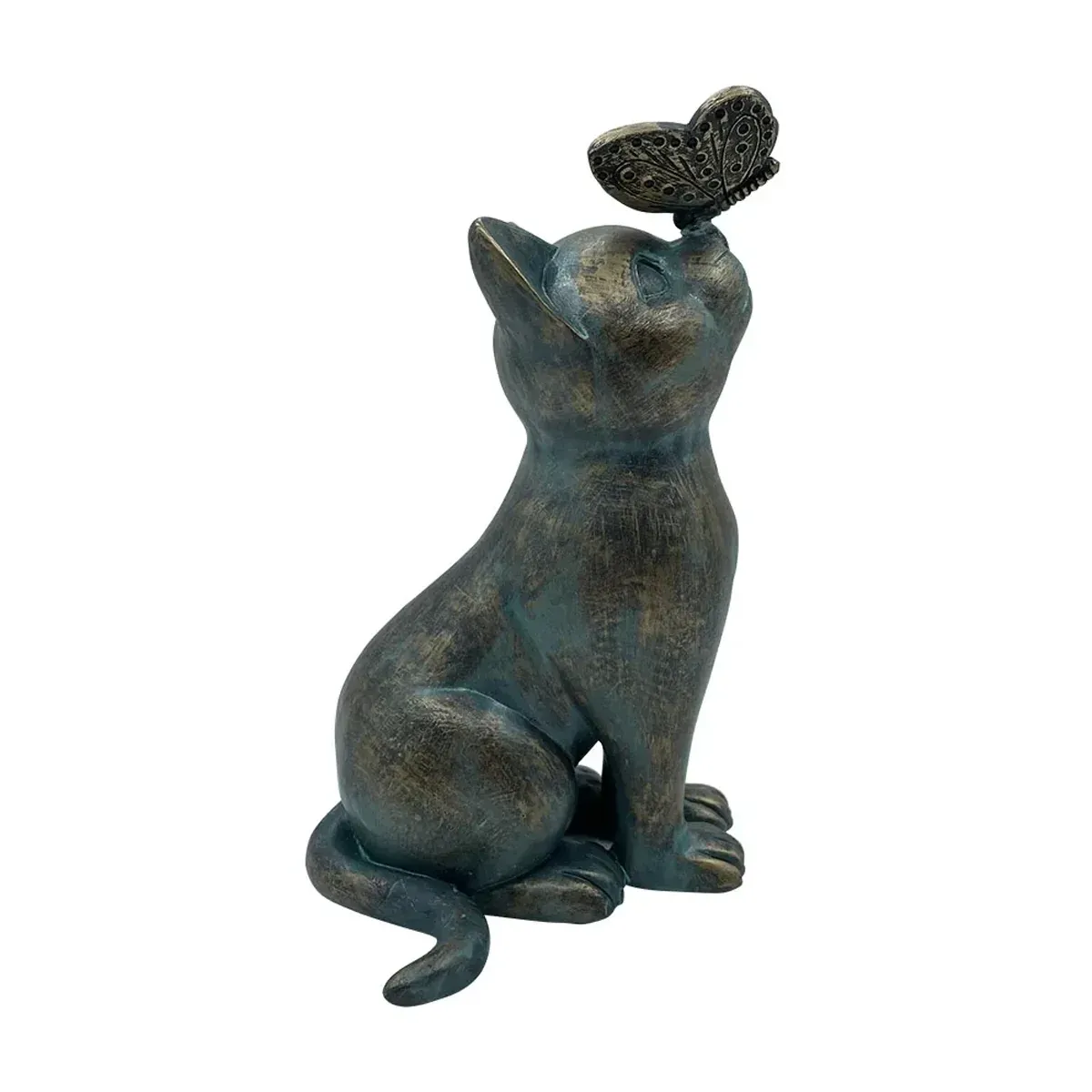 Beautiful Cat Statue With Rounded Back Garden Decor Ornament Outdoor Decoration — image 2