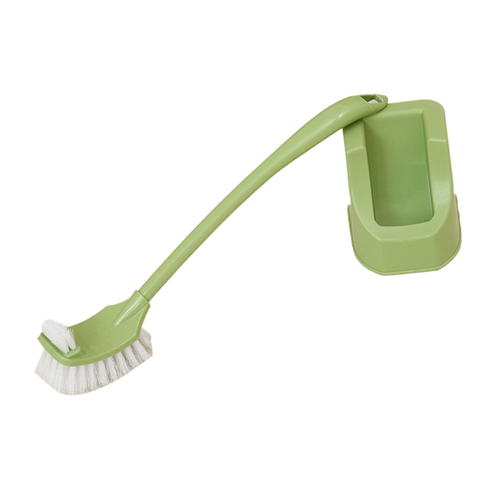 Toilet Brush Set Plastic Double Sided Brush Head Toilet Scrubber Holder Set for Home Hotel Bedroom Green โ image 2
