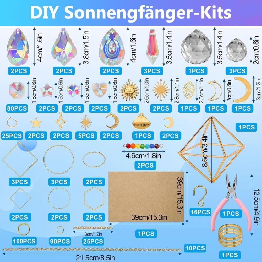 DIY Solar Collector Crystal Wind Chimes Kit 400-pack, Hanging Window Decoration for Home Office and Garden, Compatible with Solar Collectors — image 2
