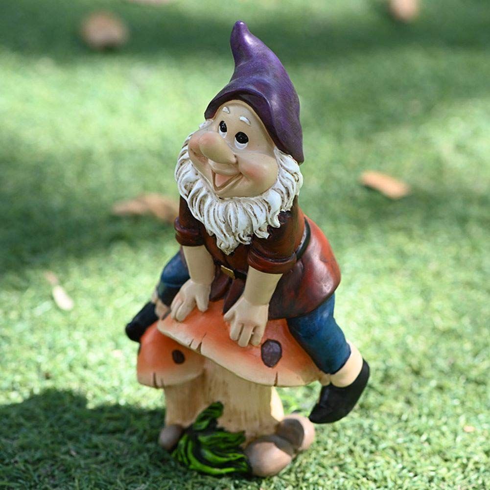 Outdoor Garden Floor Mushroom Dwarf Decoration Cartoon Gnomes Sculpture Decoration Resin Craft Creative Ornaments — image 2