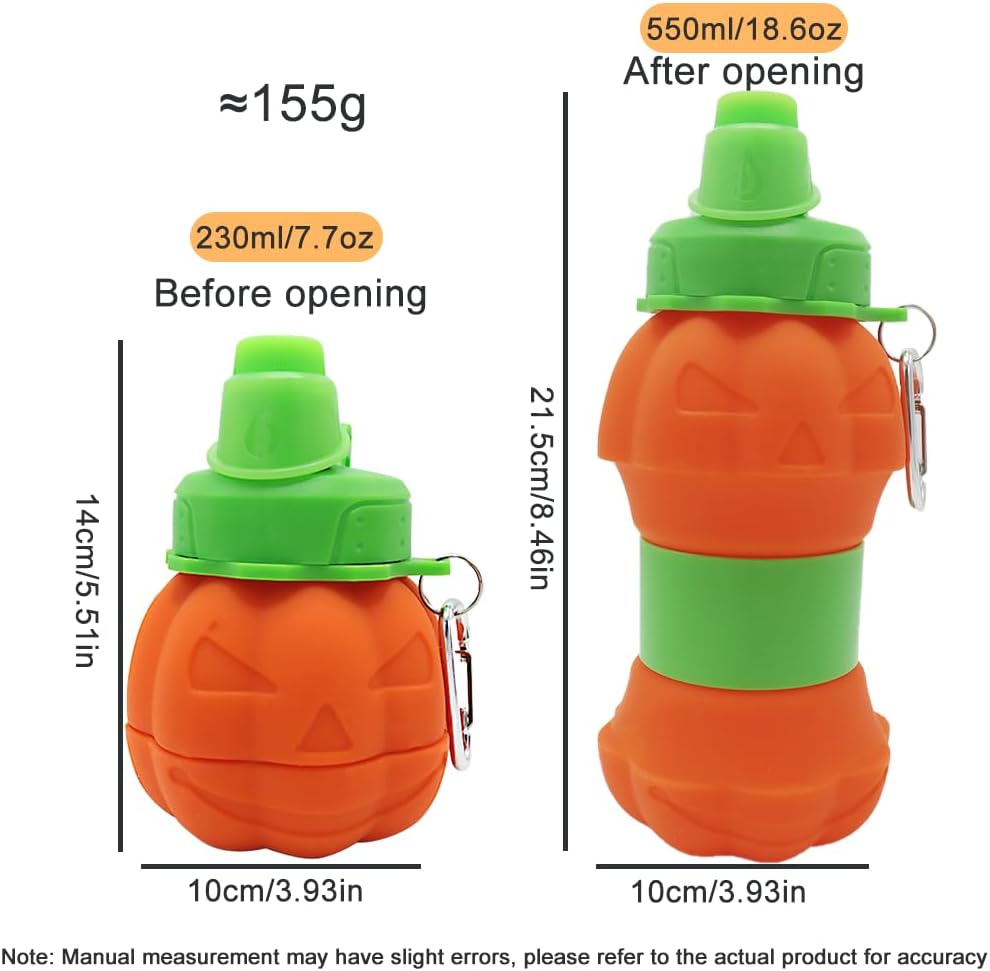 Collapsible silicone water bottle - 600 ml/20 oz - portable and lightweight - ideal for outdoor walks and indoor sports - handy for travel — image 4