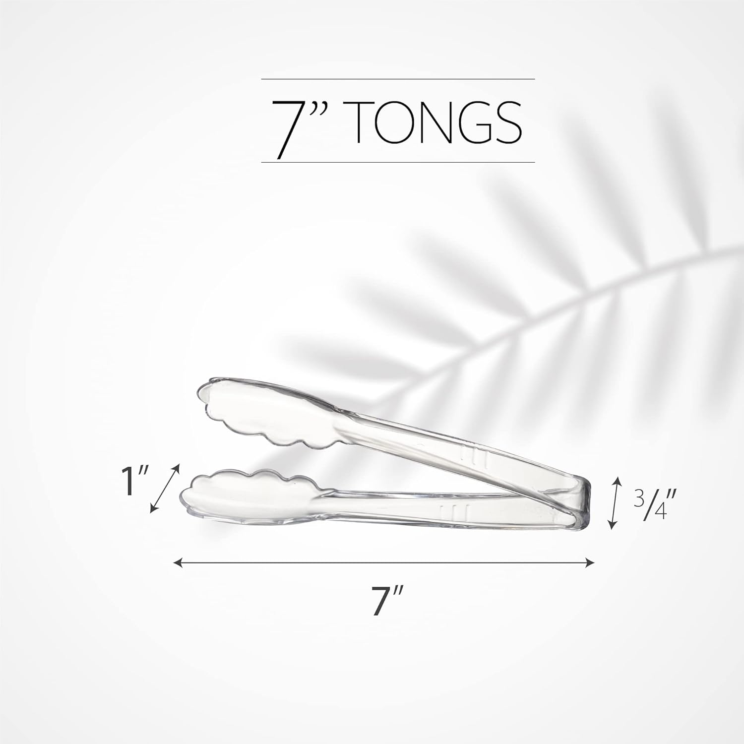 [Clear Tongs 7.5'' Inches] 7.5'' Serving Tongs Heavy Duty Reusable Kitchen and BBQ Clear Serving Tong for party's, Caterings, Events, Buffet, Weddings, And — image 6