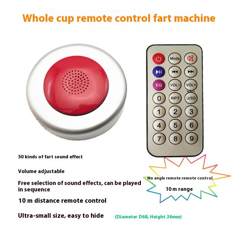 Fart Machine with Remote Fart Noise Maker Funny Fart Sound Machine Controlled Fart Toys Prank Toys for Party(Silver,Red) — image 2