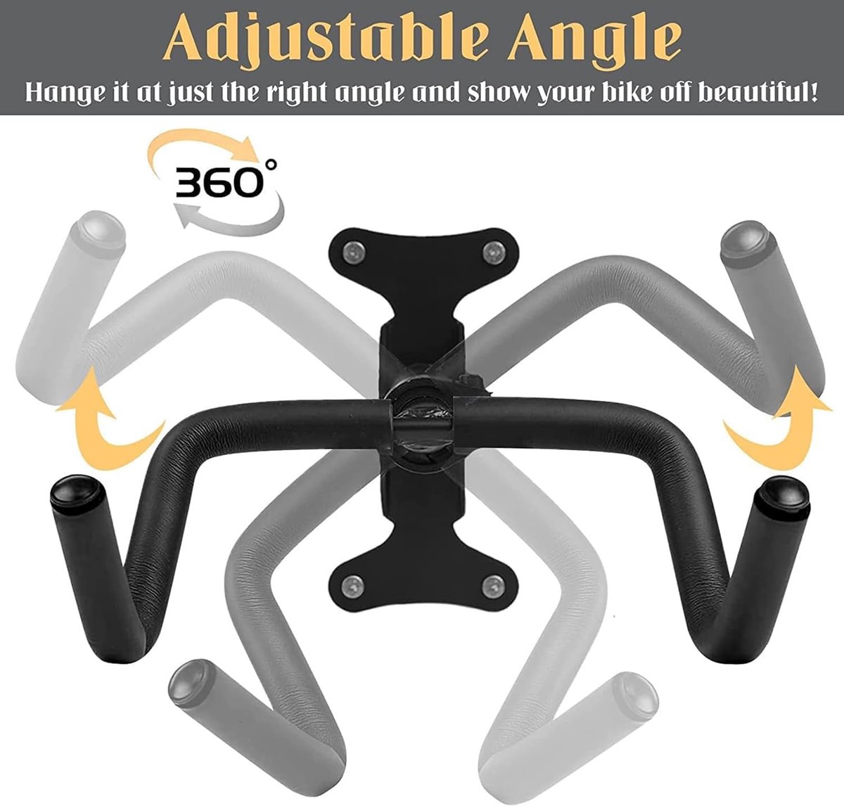 Bike rack - Wall-mounted bike rack - Stainless steel, can support 30 kg - Adjustable handlebar angle - Retractable wall-mounted bike rack - Suitable for indoor — image 4