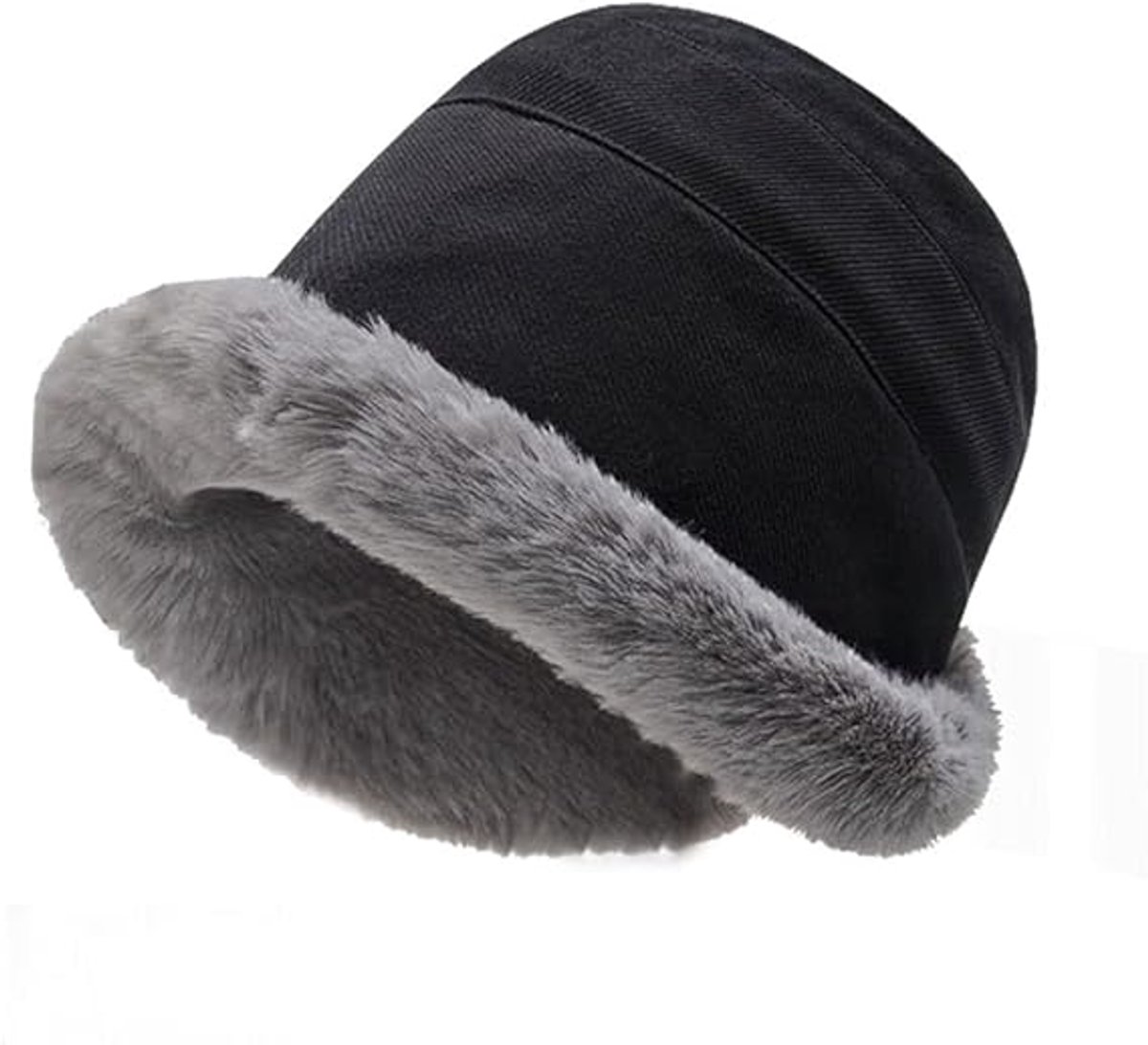 Women's Winter hat - Cold weather - Extreme warmth and wind protection - Fleece-lined interior - Wide brim design - Thick insulated material for snow-black