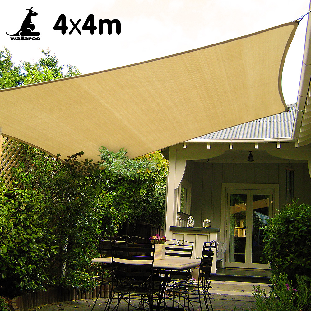 Wallaroo Square Shade Sail Sand: 4m x 4m โ image 2